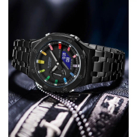 Dziner Jam Tangan Pria Double Time 8335 Rantai Stainless Steel Water Resistant 3 ATM Kaca Watches Wa