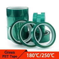 เทปฟิล์ม PET สีเขียว ม้วนละ 33 เมตร ขนาด: 3mm, 5mm, 10mm, 15mm, 20mm, 30mm, 40mm, 50mm, 60mm, 70mm, 