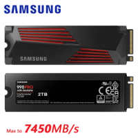 SAMSUNG M.2 SSD M2 1TB 2TB PCIe Gen 4.0 x4, NVMe HDD Hard Drive Disk Solid State 990 Pro With Heatsink Cooling Strip For Laptop