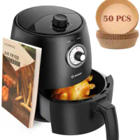Air Fryer 2Qt Air Fryer Oven With Time/Temp Control, Air Fryer Liner
