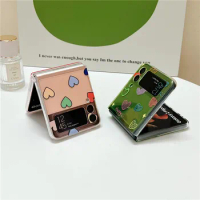 Cute Transparent Colorful Heart Phone Case For Samsung Galaxy Z Flip 4 Case 5G For Galaxy Z Flip 3 Cover Z Flip4 Capa Z Flip3