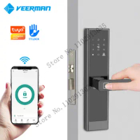 tuya digital electronic lock smart door lock wood door lock Fingerprint Lock Swipe Card APP Remote Control Electronic Door Lock