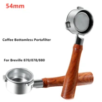 54mm Coffee Bottomless Portafilter for Breville 870/878/880 Filter Basket Replacement Reusable Espresso Machine Accessories