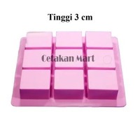 CMart Cetakan Silikon Sabun Craft Cake DIY Box 9 Cavity 6 x 6 x 3 cm