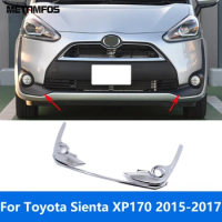 For Toyota Sienta XP170 2015 2016 2017 Chrome Front Fog Light Lamp Cover Trim Bumper Grille Grill Trim Accessories Car Styling