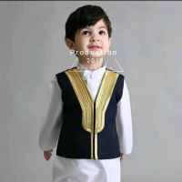 Gamis Rompi Anak Setelan | Gamis Muslim | Vest Anak Jas Rompi Arab setelan Murah Gamis Putih  Fashio