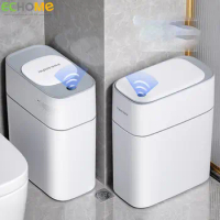 Echome12L Trash Can Intelligent Automatic Sensing Household Living Room Toilet Suction Bag Square Wastepaper Basket Light Luxury