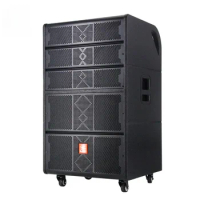 Commercial 500w Speaker Double 15 Inch Powered Line Array Speaker Active Pro Sound System U-wireless MIC High Quality