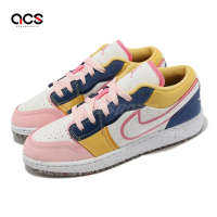 Nike 休閒鞋 Air Jordan 1 Low SE GS 大童鞋 女鞋 白 粉紅 藍 低筒 喬丹 AJ1 DV1323-100