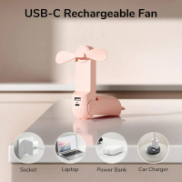 USB Rechargeable Handheld Mini Fan with 14-21 Hrs,Power Bank Feature, Portable Battery Operated Pock