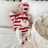 Christmas Theme Romper Baby Bodysuit Set Autumn Winter Korean Version Infant Jumpsuit Ins Korean Ver