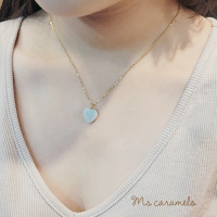 【焦糖小姐 Ms caramelo】愛心天河石項鍊(306不鏽鋼 Stainless steel)