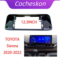 12.3 Inch Car Frame Fascia Adapter Canbus Box Android Fitting Panel Kit For TOYOTA SIENNA 2020-2023