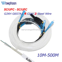 FTTH Fiber Optic Drop Cable, 2 Core, Single Mode, Simplex, Outdoor, Optical Fiber Cord, 4SC, UPC-4SC, UPC customized