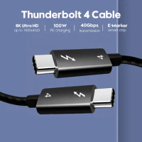 Thunderbolt 4 Type C Cable 8K60Hz 40Gbps Data PD 100W Compatible Thunderbolt 3 USB 4.0 USB3.1/3.0 Cable for Macbook Dell HP Asus