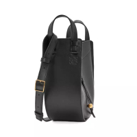 Loewe Hammock Slice Bag In Shiny Calfskin Black