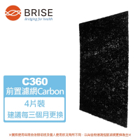 BRISE Breathe Carbon活性碳前置濾網 1盒4片裝 適用：C360
