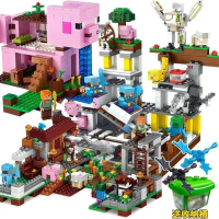 minecraft toys MC STEVE  Compatible with Bricks Minecraft Pig House Boys and Girls Educational Build