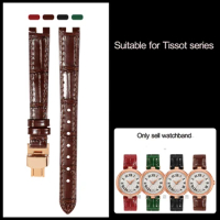 For Tissot 1853 Jiali Little Beauty Watch Strap T126 Notch Leather Women's Watch Chain T126010A Watchband 12mm