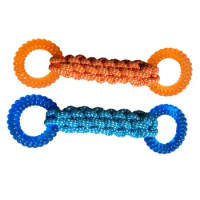 Dog Cotton Rope Indestructible Bite-resistant Tug Of War Toy Teeth Cleaning Toys For Small Medium Size Dogs
