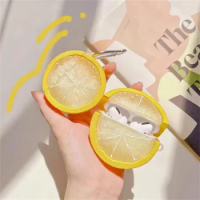 Korea Cute Cartoon 3D Green Yellow Lemon Silicone Earphone Case For Airpods 1 2 Earphone Case For Airpods Pro Case For Airpods 3