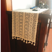 桌布餐墊純棉鉤針蕾絲鏤空復古田園桌旗蓋巾拍攝背景布ins裝飾