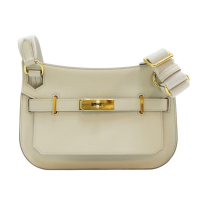 【二手名牌BRAND OFF】HERMES 愛馬仕【再降價】米白色 Evercolor皮革 Jypsiere Mini 肩背包 金扣 B刻