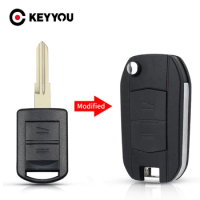 KEYYOU Modified Folding Car Key Case For Vauxhall For Opel Corsa d C Combo Tigra Meriva Agila 2 Buttons Remote Key Case Cover