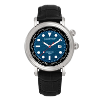 PARKER PHILIP派克菲利浦世界時區海洋之星腕錶(藍面黑帶)