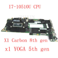 yourui For Lenovo ThinkPad X1 Carbon 8th Gen /X1 Yoga 5th Gen Computer Motherboar CPU i7-10510U16G Gx490 NM-C661 full test