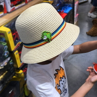 兒童帽男童太陽帽男童草帽親子遮陽帽母子夏寶寶大檐沙灘帽太陽帽