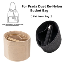 Felt Bag Organizer Inner Liner Storage Pocket DIY Upgrade Accessories For Prada Duet Re-Nylon Bucket Handbag Fix Shape Lining