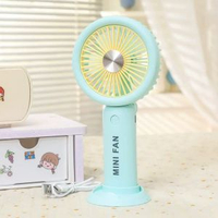 內地直送 - 夏季隨身降溫可摺疊手持風扇 USB充電三檔風力調節帶支架底座風扇