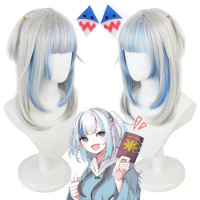 VTuber Hololive Hololive Gawr Gura Cosplay Wig Hololive English Cosplay Hair Gawr Gura Headdress Per