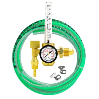Argon/CO2/Helium Regulator Emitter System Max. 3500PSI Inlet Pressure with 3M Silicon Hose for Gas Control in Hydroponic, Grow
