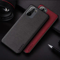Case for Poco F3 Pro 5G coque business style lightweight durable solid color textile leather cover for xiaomi poco f3 case