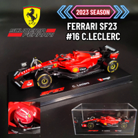 Bburago F1 2023 Scuderia Ferrari SF23รถพร้อมตู้โชว์,Scale 1:43 Formula 1  Xmas ของขวัญของเล่นเด็ก Miniature