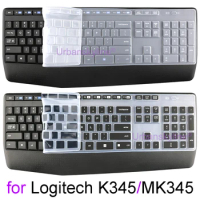 MK345 Keyboard Cover for Logitech K345 MK345 for Logi Silicone Protective Protector Skin Case Black 