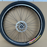 自行車輪轂 山地自行車24/26寸雙層鋁合金刀圈六釘碟剎旋式飛輪自行車輪轂-快速出貨