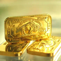 20 pcs/lot New Arrival 1gram 100mil gold plated brass buffalo bar C12T