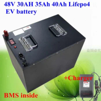 48V 30AH 35Ah 40Ah 51.2v 52v LiFePo4 2000W Lithium tricycle ebike Battery scooter solar storage UPS 50A BMS + 5A Charger