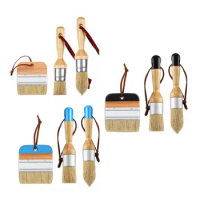 3 Pieces Chalk and Wax Paint Brushes Pointed Brushes with Hanging Straps Practical for Table Upholstery Cabinets Chairs Dressers