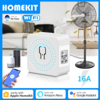 For Apple Homekit WiFi Smart Switch Mini Auto-Home Wall Relay Breaker Timer 16A 2-Way Control Compatible With Alexa Google Home