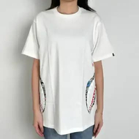 Kaos BAPE SHARK SIDE CAMO ROSE FLOWER WHITE TSHIRT 100% ORIGINAL M