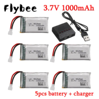 3.7V 1000mAh 25C Lipo Battery +Charger For Syma X5 X5C X5C-1 X5S X5SW X5SC V931 H5C CX-30 CX-30W RC Drone Quadcopter Spare Parts