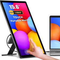 UPERFECT Portable Monitor 15.6" Touchscreen 1080P Type C HDMI Display Built-in Ambient Light Stand OSD Menu Screen for Laptop PC