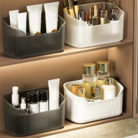 WORTHBUY Cosmetic Storage Box Large Capacity Makeup Organizer Bedroom Bathroom Multifunctional Mirror Cabinet Storage Organizer