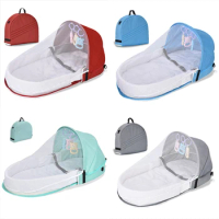 Portable Baby Mosquito Nets, Tent Mattress, Bed Cover, Travel Foldable, Infant Sleeping Basket, Insect Proof Cradle, Breathable