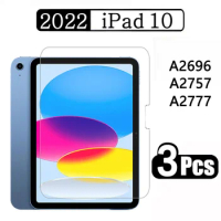 (3 Pack) Tempered Glass For Apple iPad 10 2022 10.9 10th Generation A2696 A2757 A2777 Anti- Scratch Screen Protector Film