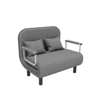 Grey Simple living room furniture Apartment Folding sofa bed Family Convertible Chair single stool